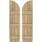 Ekena Millwork Americraft 4-Board (3 Batten) Wood Joined Board-n-Batten Shutters w/ Arch Top, ARW401BQ414X77UNH, PR ARW401BQ414X77UNH - alternate 1
